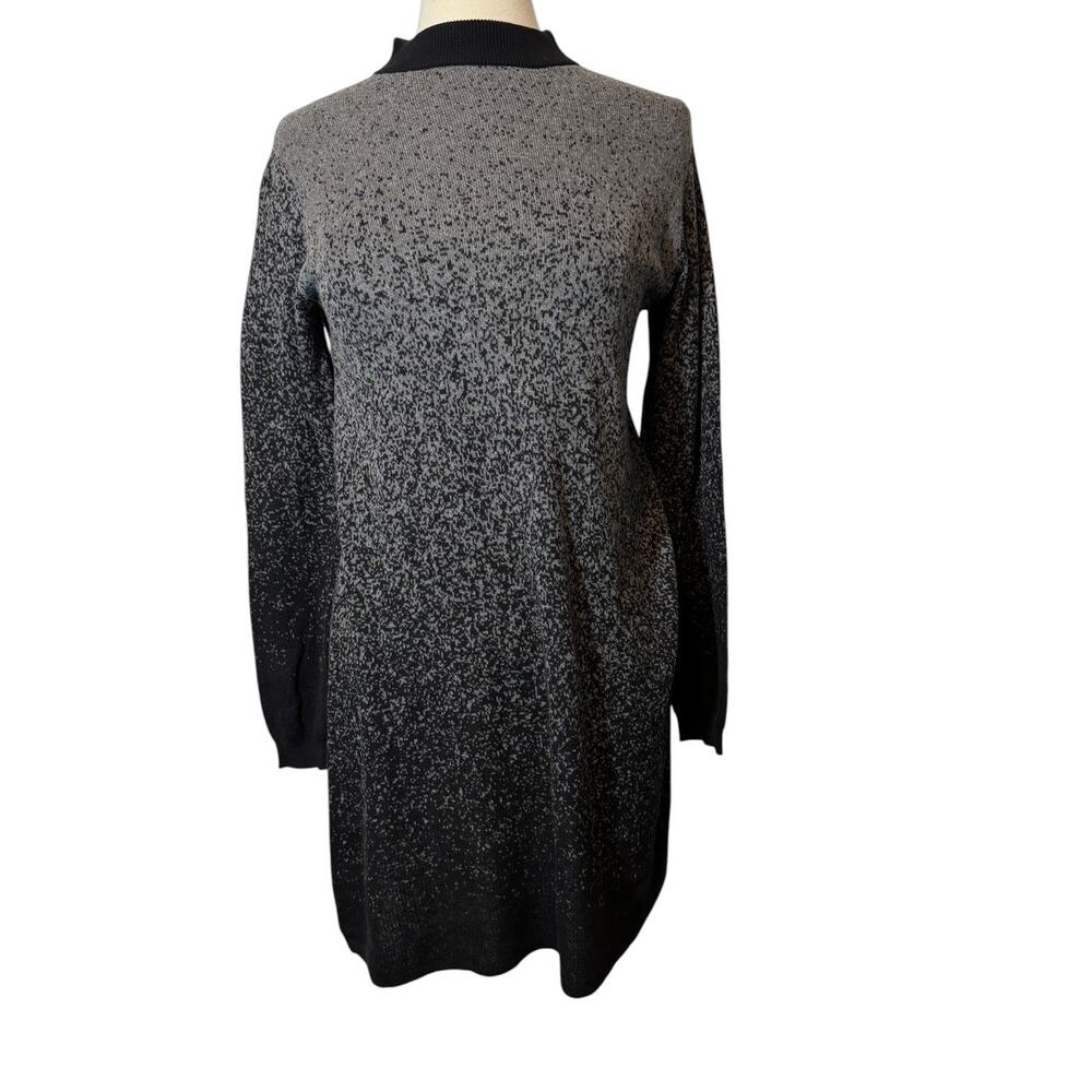 Simply Vera Vera Wang Black Gray Ombré Mock Neck Sweater Dress Women’s Medium
